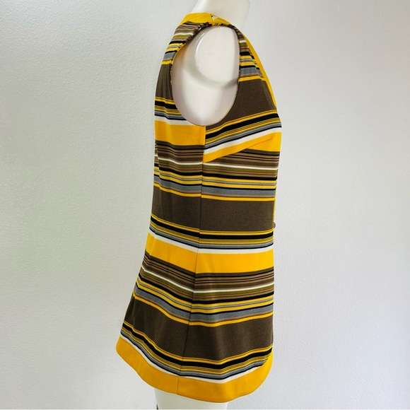 Vintage Koret of California Stripped Yellow Brown Vest Union Made - Picture 7 of 11